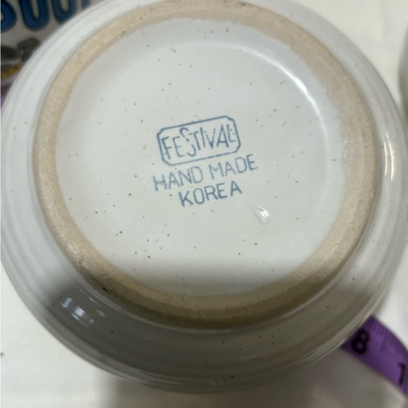 Classic White and Blue Soup Mugs Set of 4 Vintage - Picture 9 of 9